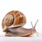 Snail Isolated on White Background - 3D Render Illustration - AI generated