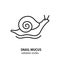 Snail with mucus line icon. Mucin for cosmetology vector sign. Editable stroke