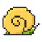 Snail pixel cartoon retro game style