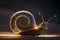 Snail running at lightspeed illustration generative ai