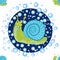 Snail, sea inhabitants seamless pattern, beautiful character among seashells, seaweed, starfish, sea animals of wildlife