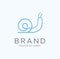 Snail or slug Logo line art outline minimalist Design Vector Illustration