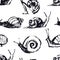 Snails Hand drawing Seamless pattern