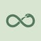 Snake biting its tail. Ouroboros logo. Snake and infinity sign. Life and death, beginning and end icon