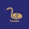 Snake. Chinese horoscope 2025 year. Floral golden ornament. Animal symbol