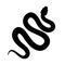 Snake cobra or anaconda silhouette vector icon. Snake creeping