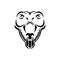 snake cobra face icon black illustration. The emblem with king cobra for a sport team. Print design for t-shirt.