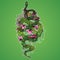 Snake Floral Illustration