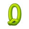 Snake font. Digit 0. Cartoon Zero number