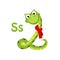 Snake. Funny Alphabet, Animal Vector Illustration
