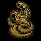 snake Gold vector,mascot logo design on black background