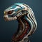 A snake head that is a futuristic machine of the future world. Reptile. Animals. Illustration, Generative AI