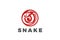 Snake Logo circle shape design vector.