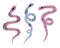 Snake set. Doodle hand drawn pink and blue snakes on white background, contemporary cartoon design collection, magic reptiles,