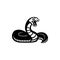 Snake silhouette illustration. Black serpent isolated on a white background. tattoo design.