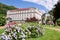 Snake spring colonnade in spa town Karlovy Vary, West Bohemia, Czech republic.