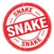 SNAKE text written on red round stamp sign