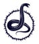 Snake vector logo emblem or tattoo, deadly poison dangerous serpent, venom aggressive predator reptile animal vintage style