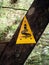 Snake warning sign in the woods