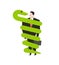 Snake wrapped around man. Vector illustration