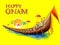 Snakeboat race in Onam celebration background for Happy Onam festival of South India Kerala