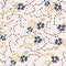 Snakes and flowers in a seamless pattern design
