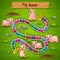 Snakes and ladders game pigs theme