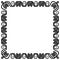 Snakes ornament frame square black and white