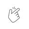 Snap fingers vector icon, thin line outline art style snapping thumbs gesture symbol isolated on white, finger click