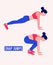 Snap Jumps exercise, Woman workout fitness, aerobic and exercises. Vector Illustration.