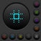 Snap to grid dark push buttons with color icons