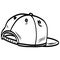 Snapback Hat Cap Backward Doodle Drawing Vector Illustration