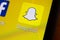 Snapchat application thumbnail logo on an android smartphone