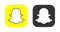 Snapchat icons set. Logo of Snapchat, mobile messaging application with attached photos and videos. Vector
