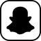 Snapchat logo messenger icon. Realistic social media logotype. Snap chat app button on transparent background