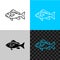 Snapper fish line icon. Common snapper outline.