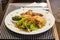 Snapper steak,Fried rice with butter and salads.