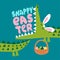 Snappy Easter - Funny crocodile in Easter bunny costume with eggs