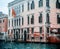 Snapshot of the landmark building by the canal,photo taken from vaporetto the traditional transportation of venice for the public