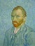 A snapshot of Vincent Van Gogh`s painting `Self-portrait`. Canvas. Oil