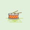 Snare drum musical equipment icon vector illustration