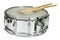 Snare drum and sticks isolated