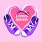 Sneaker Pair Lace Make Heart Shape With Copy Space Training Shoe Foot Wear