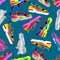 Sneaker pattern seamless. Sneakers background. Sports shoes texture. vector ornament