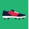 Sneaker shoe front view vector red icon. Sport pair fashion design footwear athletic clothing running. Exercise boot set