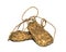Sneaker wood woven birch ssneaker wood woven birch sandals for everyandals for everyday wear in the village on a wooden background