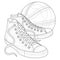Sneakers with a basketball .Coloring book antistress for children and adults