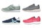 Sneakers. Fitness healthy colorful sport styling footwear shoes vector realistic sneakers collection