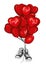 Sneakers with heart-shaped balloons. Footwear. Vector illustration for greeting card or poster. Love, friendship, Valentine`s Day.