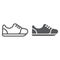 Sneakers line and glyph icon, footwear and fashion, sport shoes sign, vector graphics, a linear pattern on a white